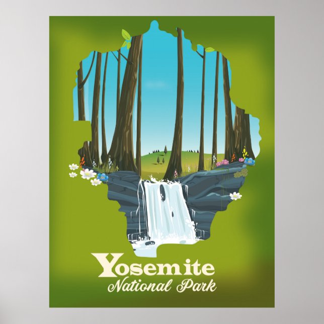 Affiche de vacances du parc national Yellowstone. (Devant)