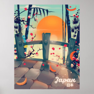 Affiche de vacances Fleur du Japon Fleur du Japon