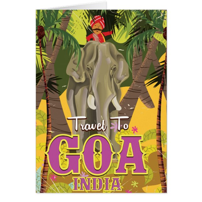Affiche de vacances indiennes d'éléphant de Goa (Devant)