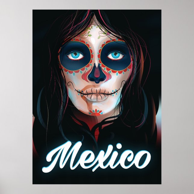 Affiche de vacances Jour des Morts au Mexique (Devant)
