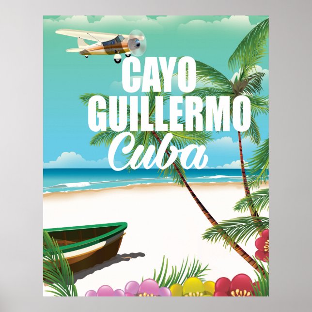 Affiche de vacances sur la plage de Cayo Guillermo (Devant)