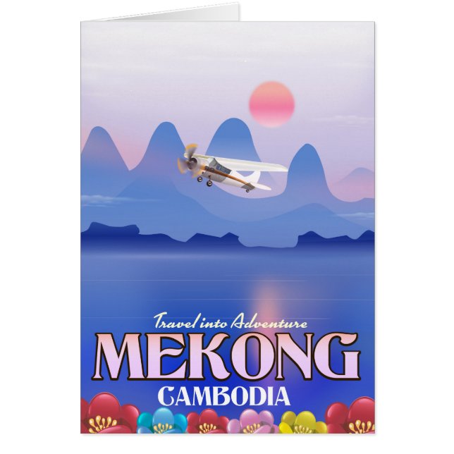 Affiche de vacances sur le fleuve Mekong Cambodge (Devant)