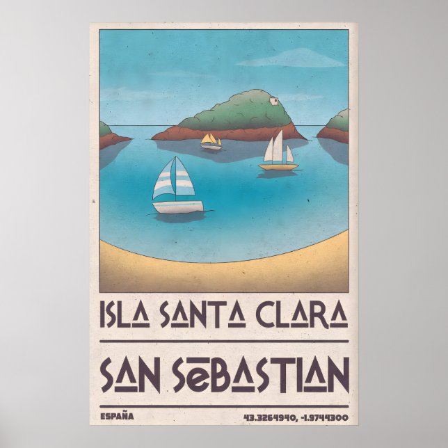 Affiche de vacances sur une île Scène de baie calm (Devant)