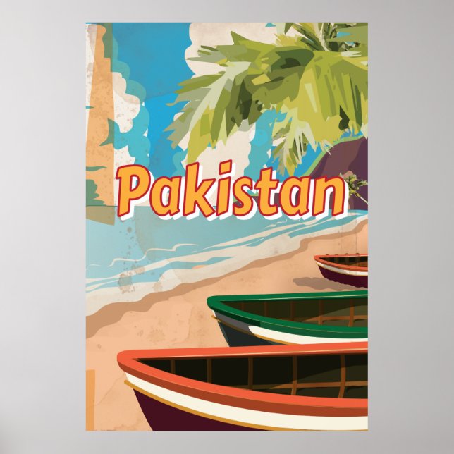 Affiche de vacances vintage au Pakistan (Devant)