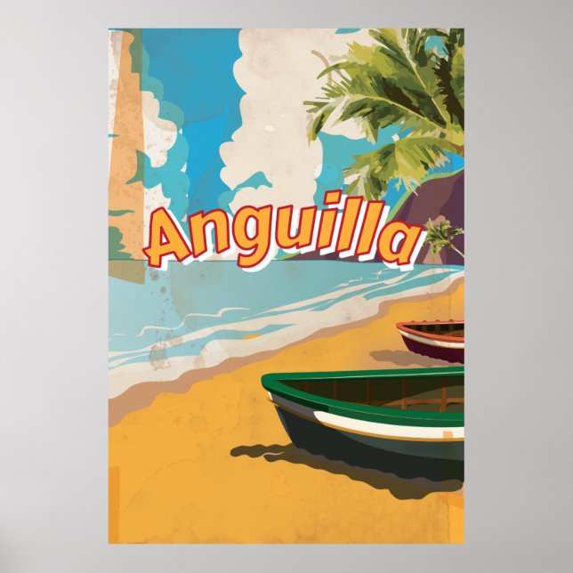 Affiche de vacances vintage d'Anguilla (Devant)