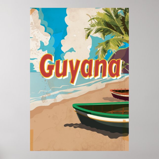 Affiche de vacances vintage Guyana (Devant)