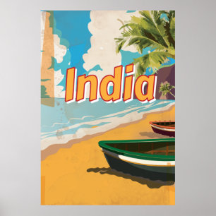 Affiche de vacances vintage Inde