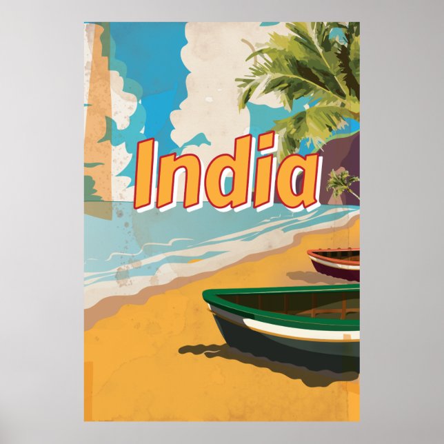 Affiche de vacances vintage Inde (Devant)