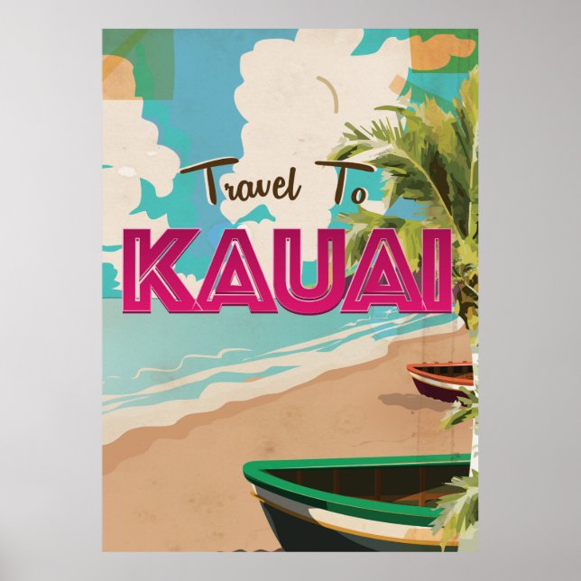 Affiche de vacances vintage Kauai (Devant)