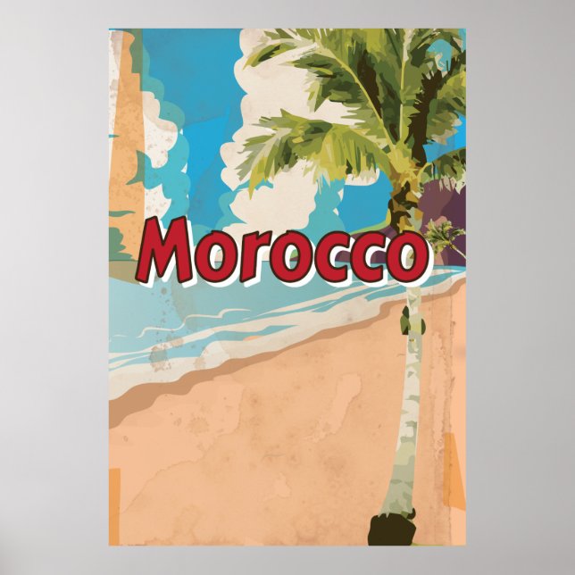 Affiche de vacances vintage Maroc (Devant)