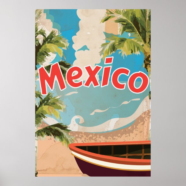 Affiche de vacances vintage Mexique (Devant)