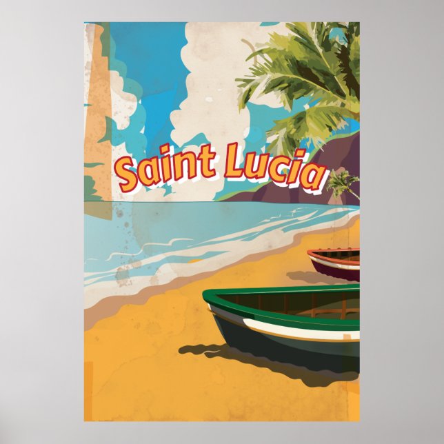 Affiche de vacances vintage Sainte-Lucie (Devant)