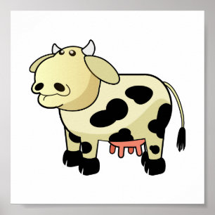 Affiche de vache laitière de dessin animé