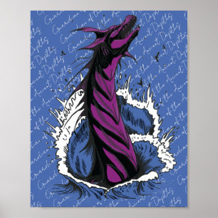 Affiche de vagues océaniques serpent monstre marin