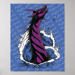 Affiche de vagues océaniques serpent monstre marin