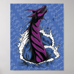 Affiche de vagues océaniques serpent monstre marin