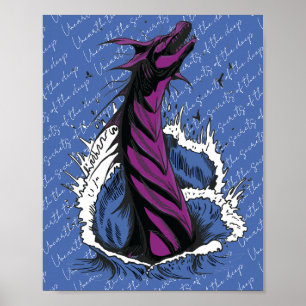 Affiche de vagues océaniques serpent monstre marin