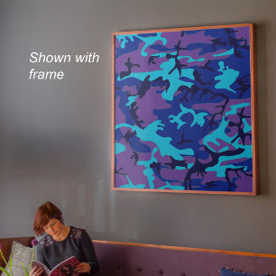 Affiche de valeur camouflage bleu foncé et violet