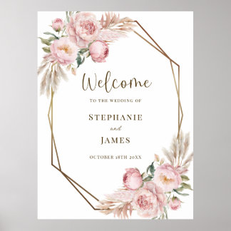 Affiche de valeur Mariage rose bienvenue