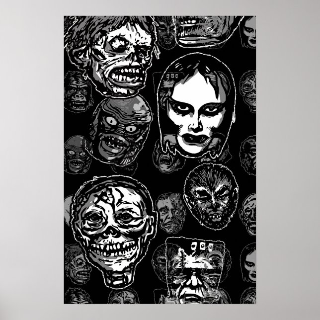 Affiche de variantes de masques de monstres – Horr (Devant)