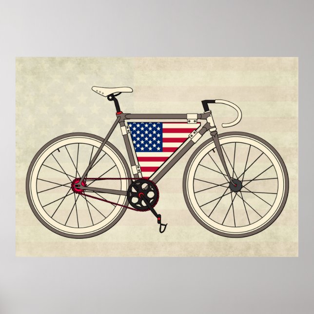 Affiche de vélo USA (Devant)