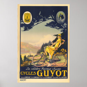 Affiche de vélo vintage Cycles Guyot