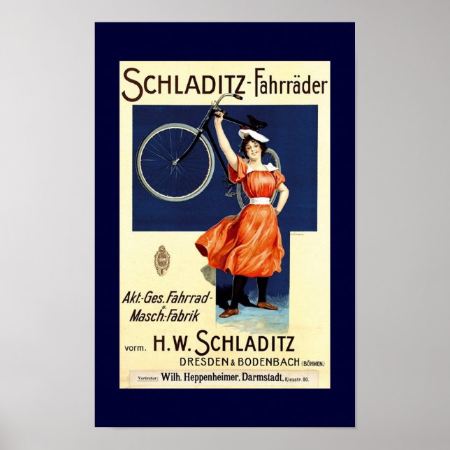 Affiche de vélo Vintage Schladitz-Fahräder (Devant)