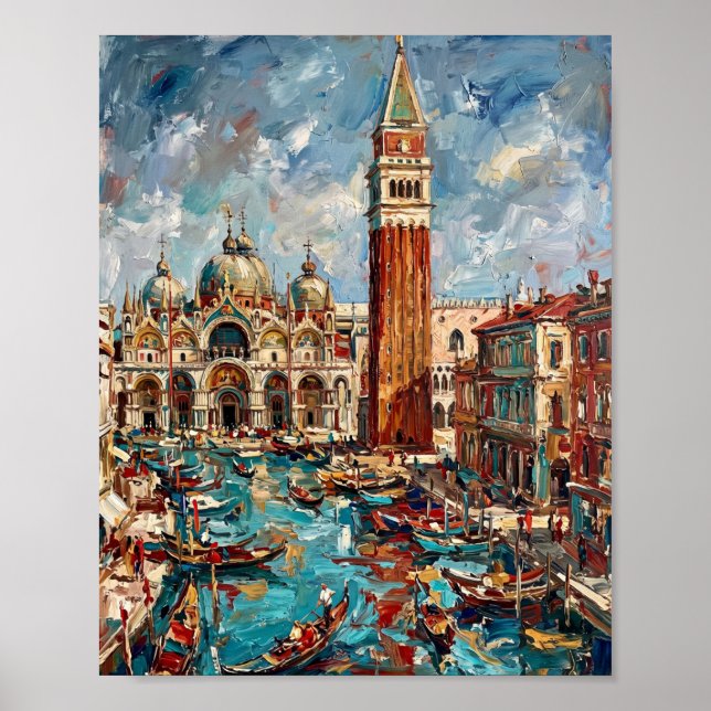 Affiche de Venise Peinture à l'huile abstraite de  (Devant)