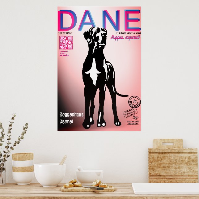 Affiche de vente de chiot Great Dane spécial (Cuisine)