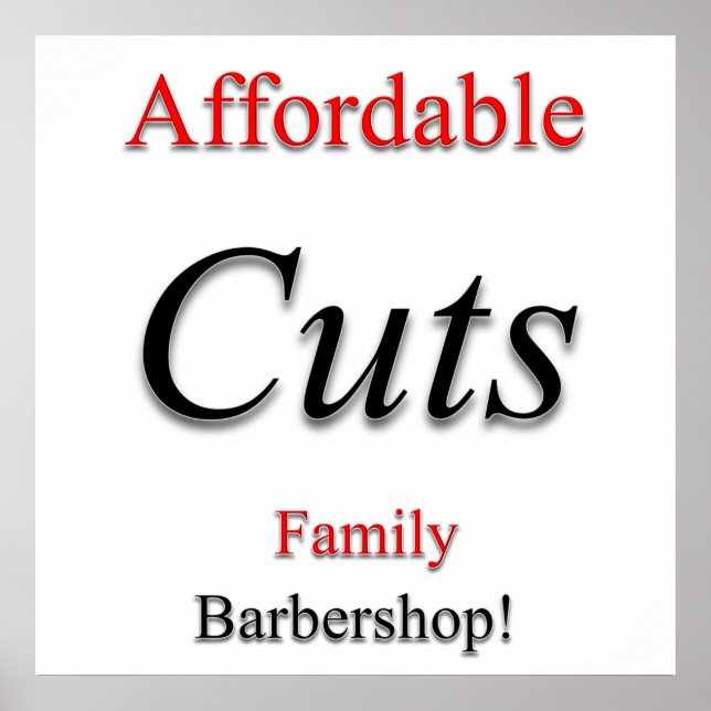 Affiche de vente de coupe de cheveux abordable mat (Devant)