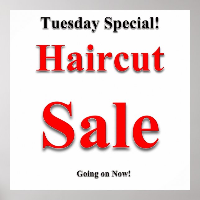 Affiche de vente de coupe de cheveux mardi mat - n (Devant)