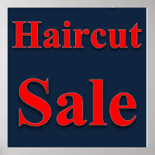 Affiche de vente de coupe de cheveux mat