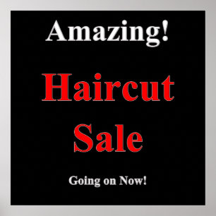 Affiche de vente de coupe de cheveux mat