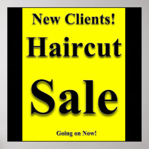 Affiche de vente de coupe de cheveux pour nouveaux