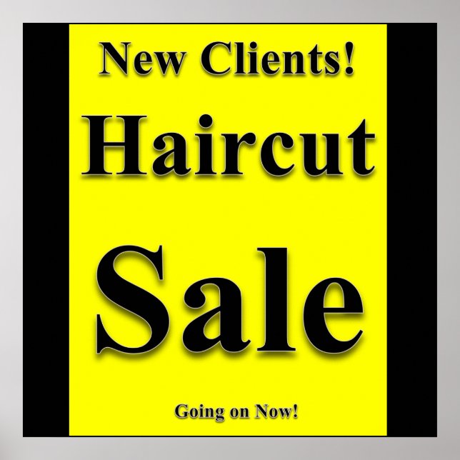 Affiche de vente de coupe de cheveux pour nouveaux (Devant)