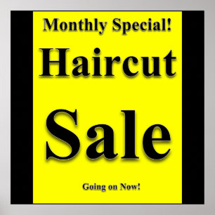 Affiche de vente de coupe de cheveux spéciale mens