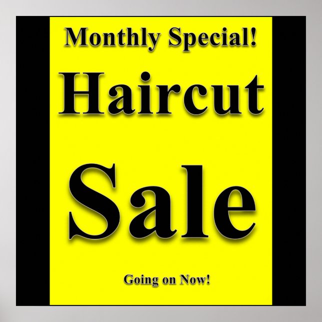 Affiche de vente de coupe de cheveux spéciale mens (Devant)