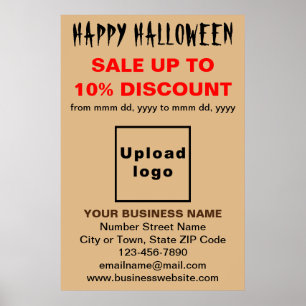 Affiche de vente d'Halloween pour entreprise sur f