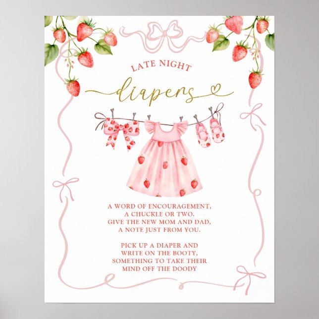 Affiche de vêtements de bébé Coquette rose Couches (Devant)