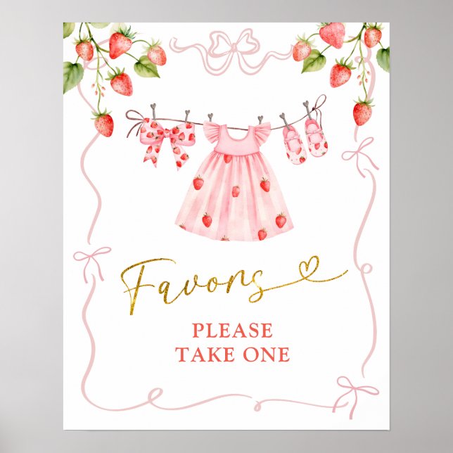 Affiche de vêtements de bébé coquette rose Favors  (Devant)