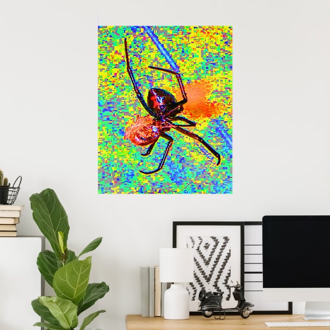 Affiche de veuve noire araignée mangeant (Bureau à domicile)