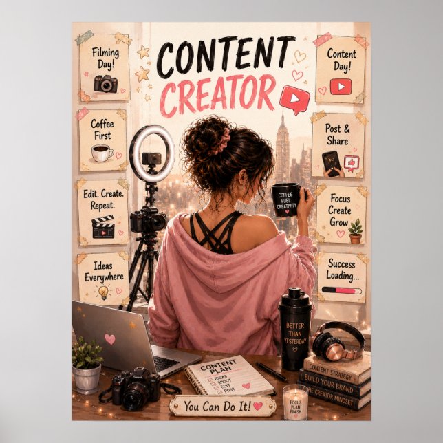Affiche de vie de créateur de contenu | Décoration (Devant)