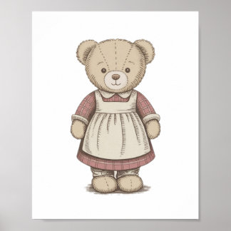 Affiche de vieux nounours, jolie décoration murale