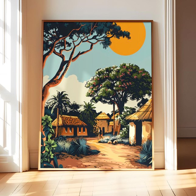 Affiche de village africain Impression d'art, Vint (Créateur téléchargé)