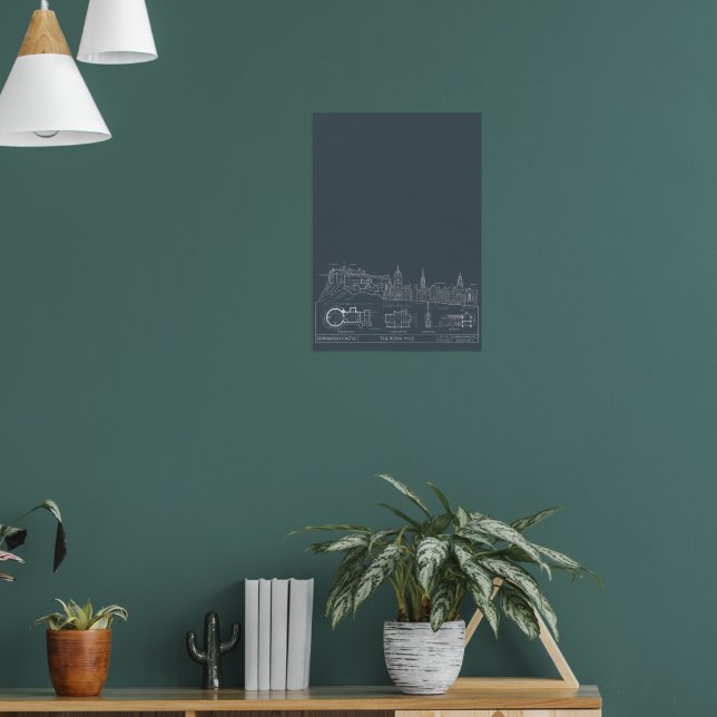 Affiche de ville de blueprint urbain sombre (Salon 1)