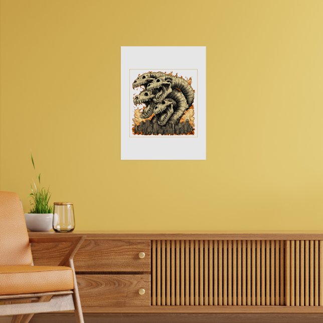 Affiche de ville de monstre géant squelettique Kai (Salon 2)