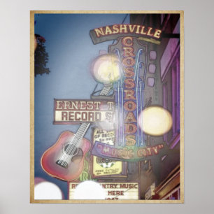 Affiche de ville de musique de Nashville