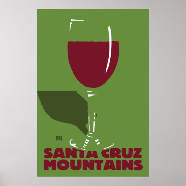 Affiche de vin de Père Noël Cruz Mountains de Step (Devant)