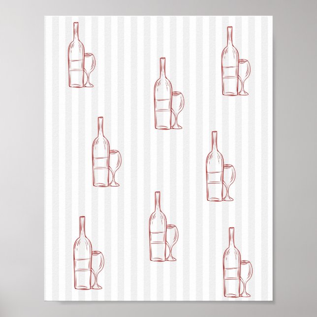 Affiche de vin Verres à vin rouge (Devant)