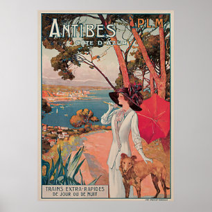 Affiche de Vintage voyage d'Antibes, France